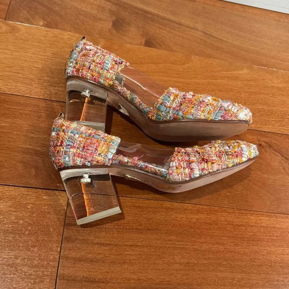 NWOT Ritch Erani NYFC Tweed Tweed‎ Pattern D'Orsay Pumps Women's Size 37